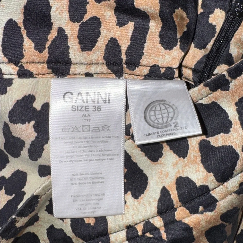 GANNI Blakely Animal Print Silk Skirt - Picture 7 of 7